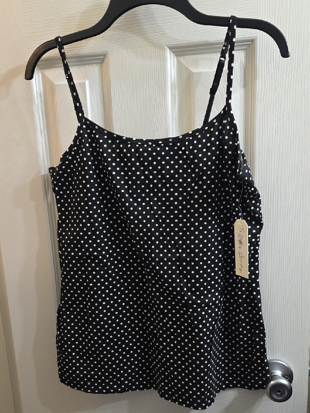 French Laundry Black and White Polka Dot Camisole Size 14/16